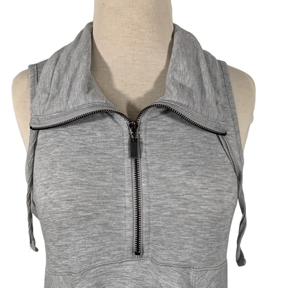 Dakini Grey Fabric Midi Dress Slouchy Pockets Sz M Zipper Neckline Sleev… - Picture 5 of 12